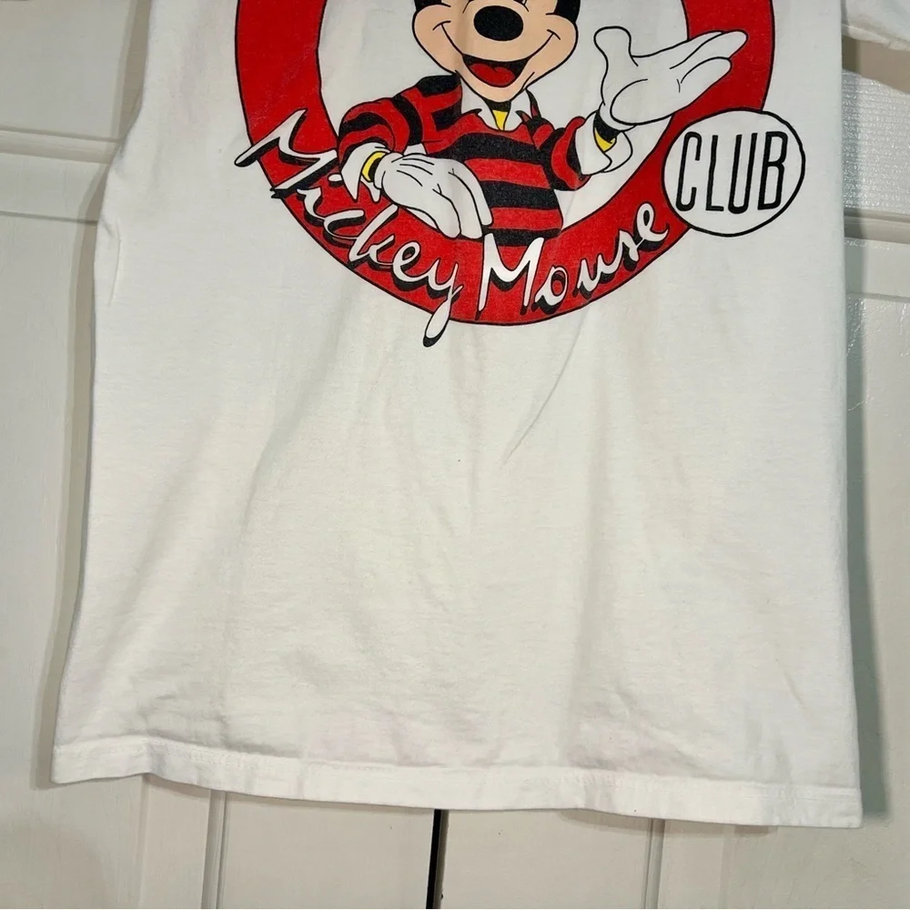 Vintage Mickey Mouse Club 80s Single Stitch White T-Shirt Size Small